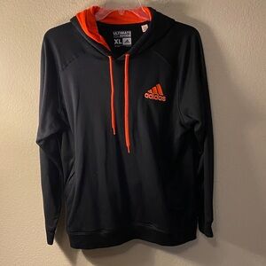 adidas Black Hoodie with Bright Orange Accents